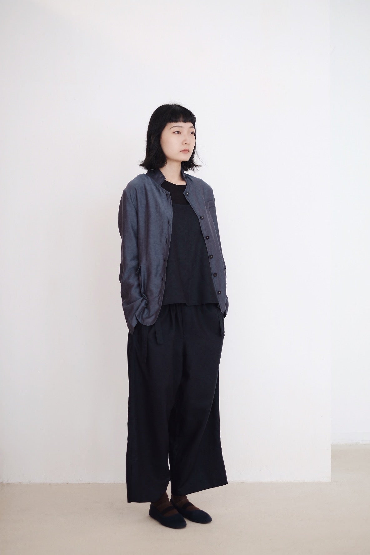 OI TROUSERS WITH DRAWSTRING (NAVY)