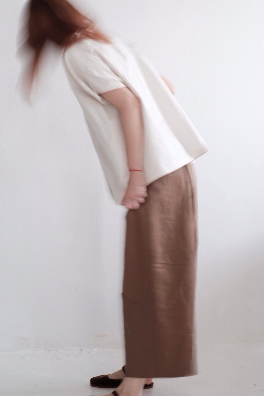 GRANDMA CROPPED TROUSERS (brown)