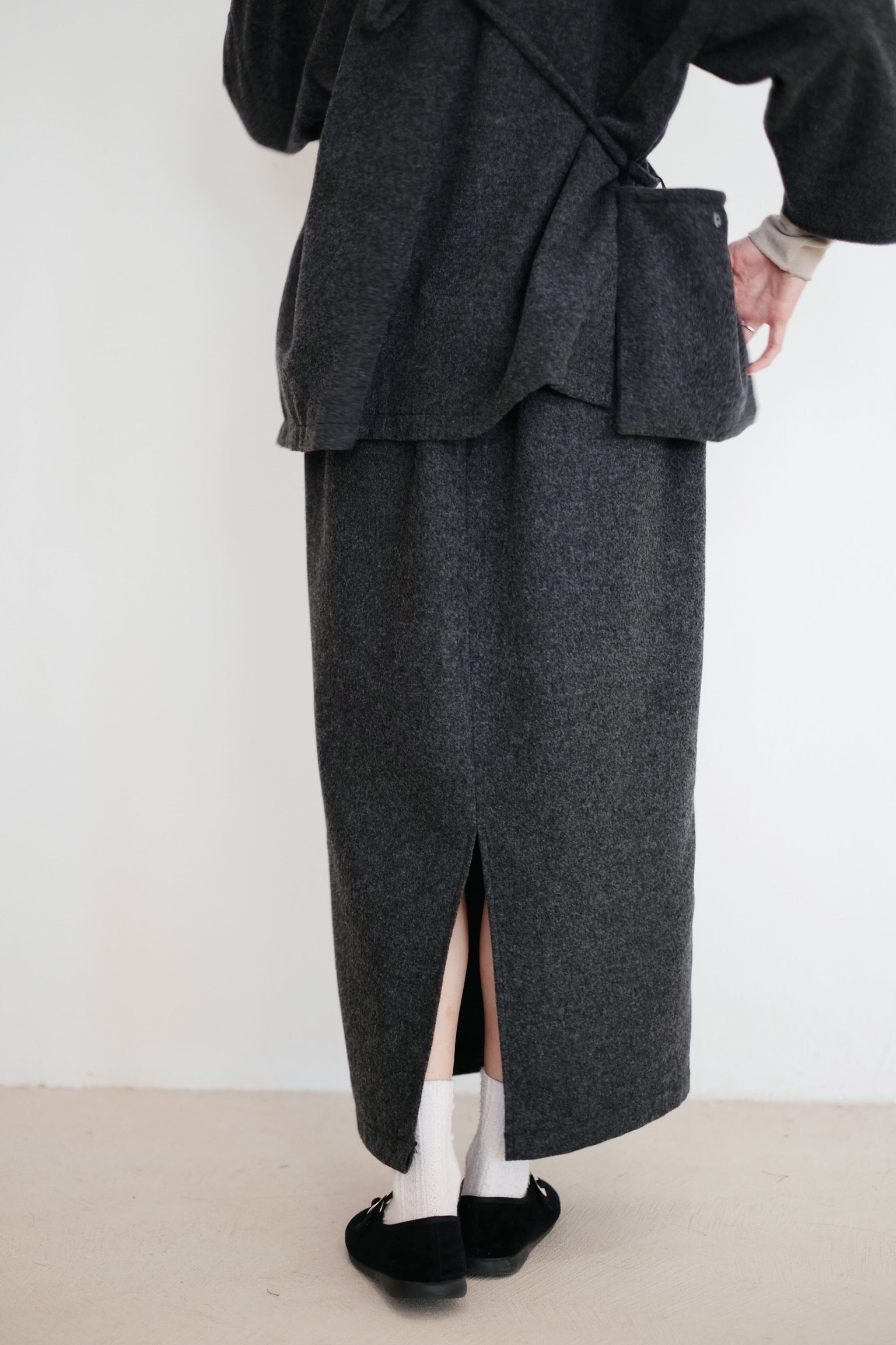 A PENCIL MIDI SKIRT (GREY) PRE-ORDER