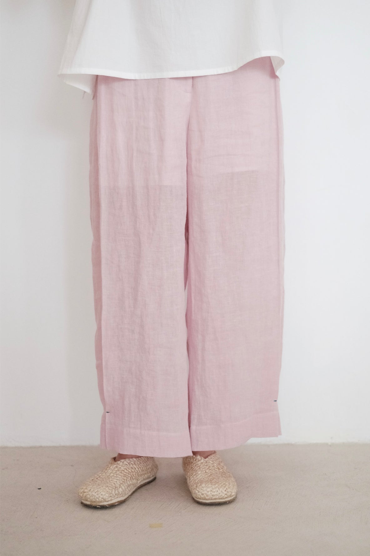 AVERY PANTS (PINK) | 淺粉色摺線長褲 (預售)