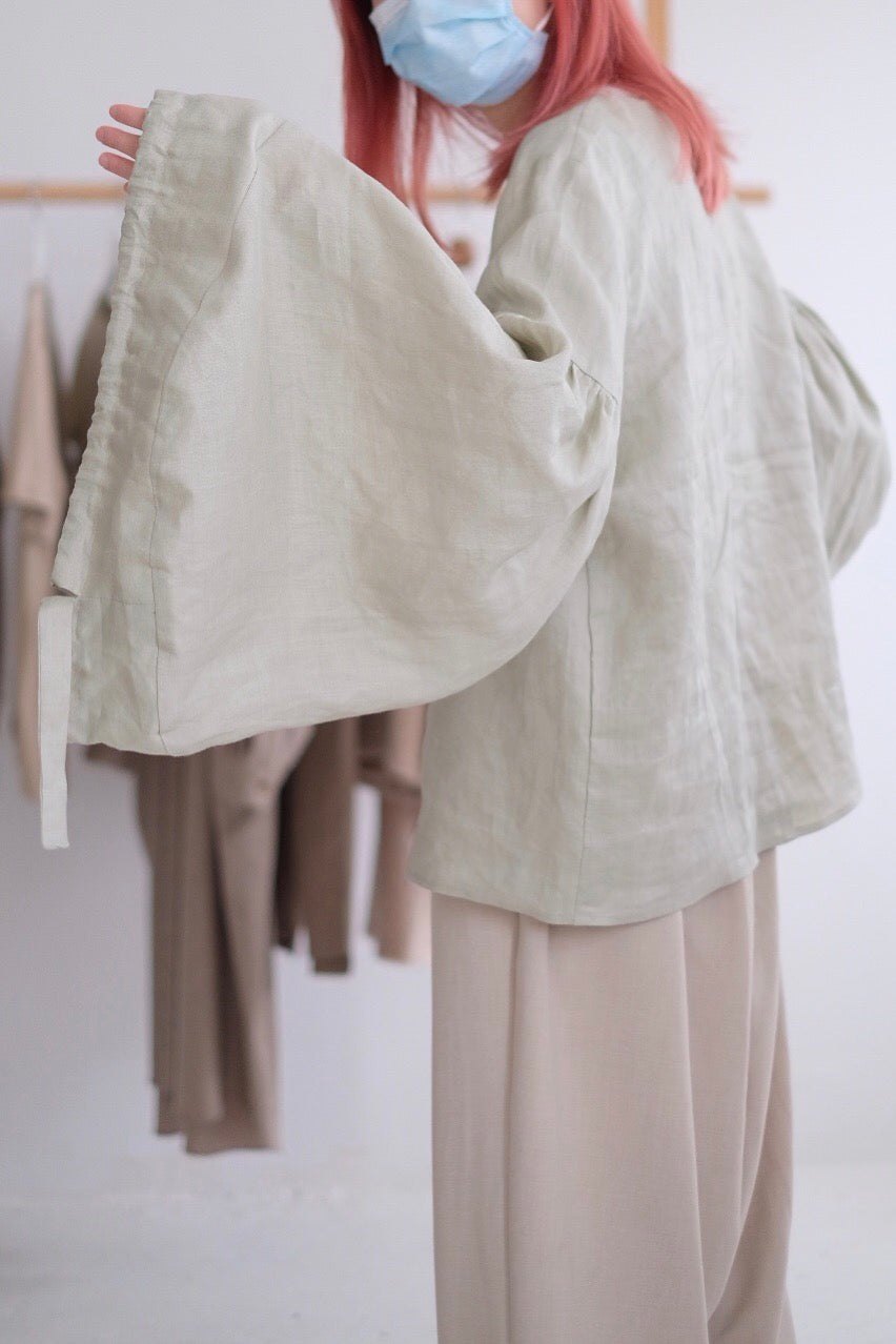 BUBBLE LINEN BLOUSE