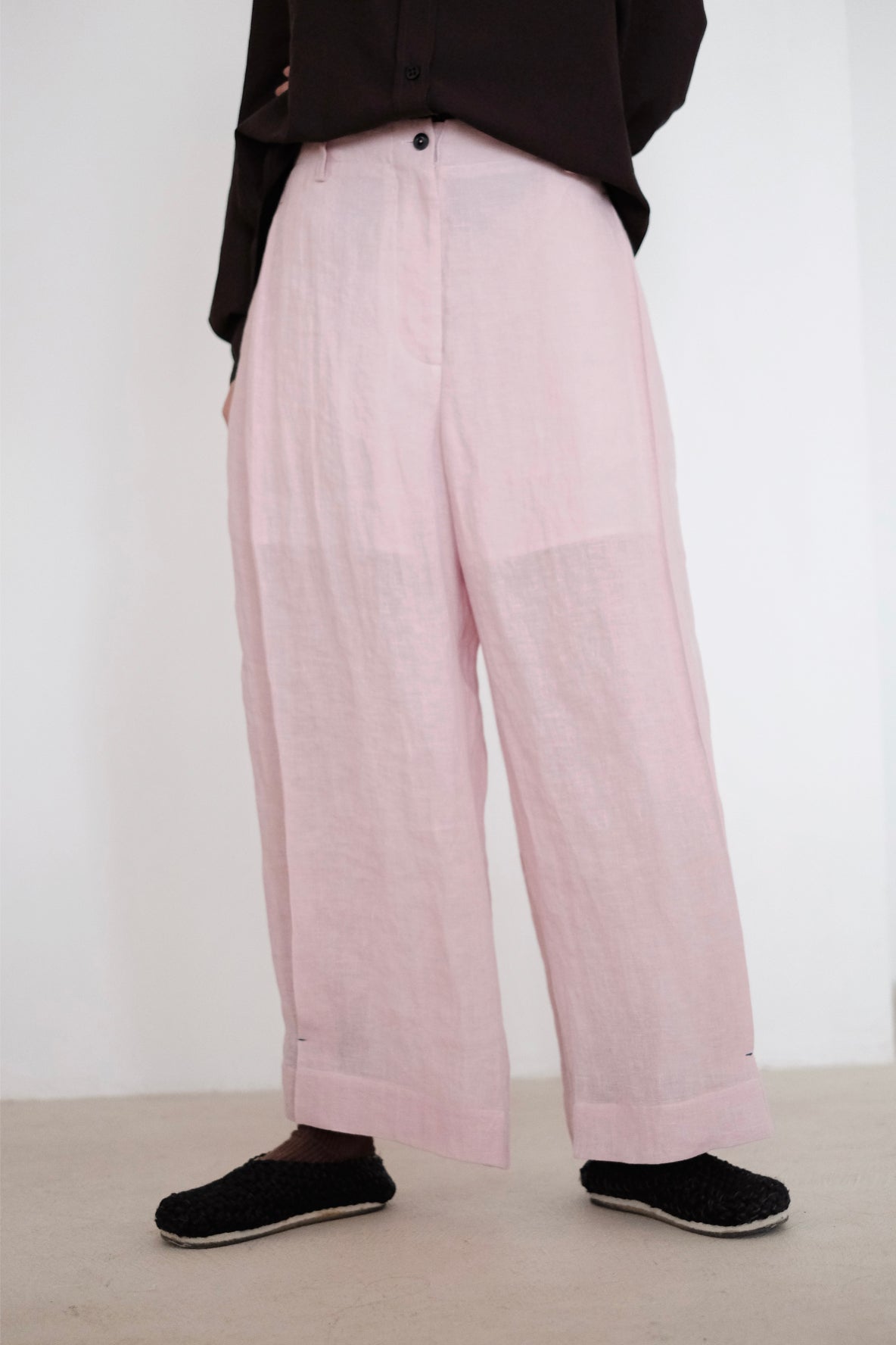 AVERY PANTS (PINK) | 淺粉色摺線長褲 (預售)