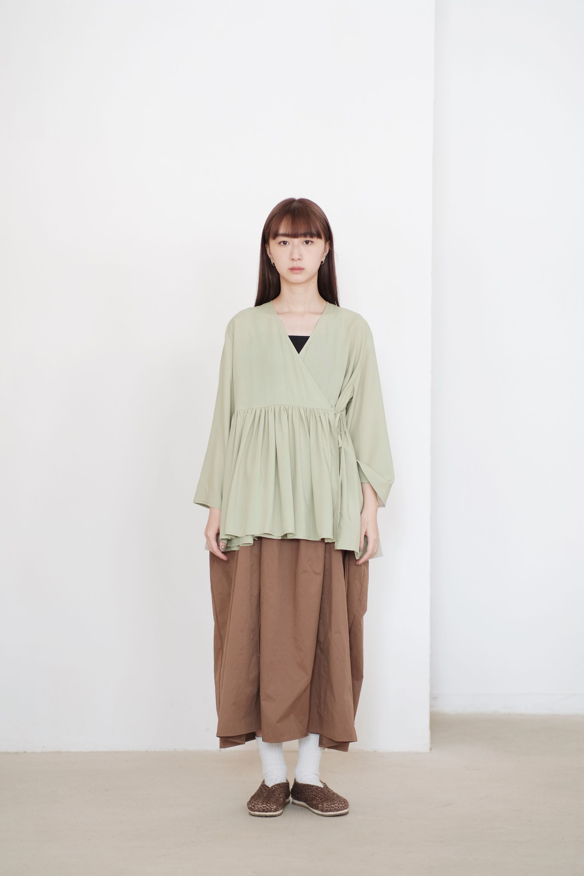 KĒKI LAYER BLOUSES WITH STRAPPING (PASTEL GREEN)