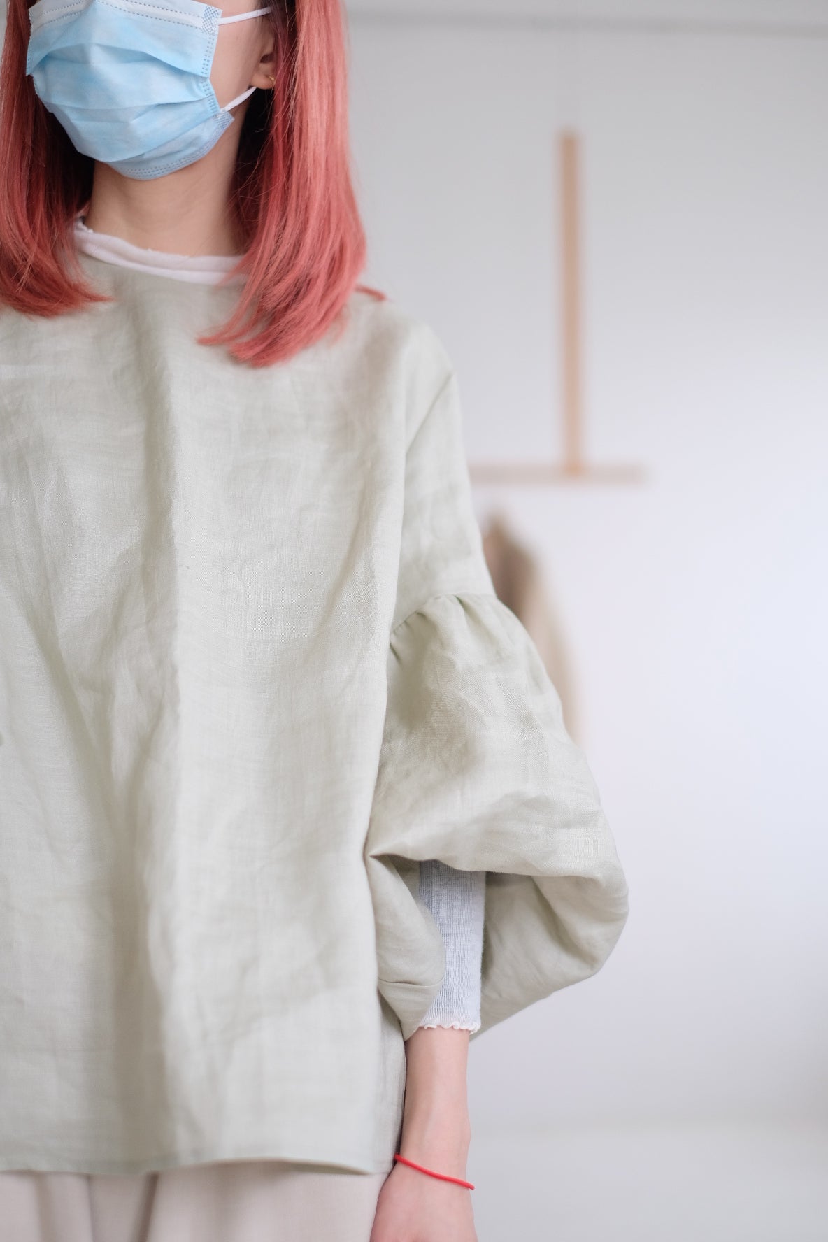 BUBBLE LINEN BLOUSE