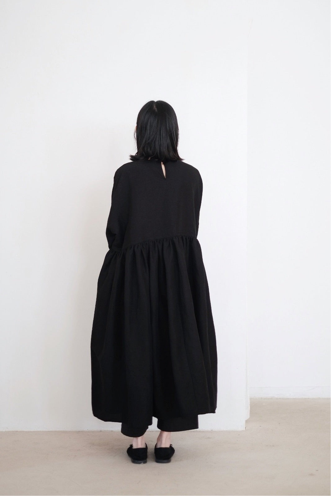 BLACK LINEN MIA DRESS