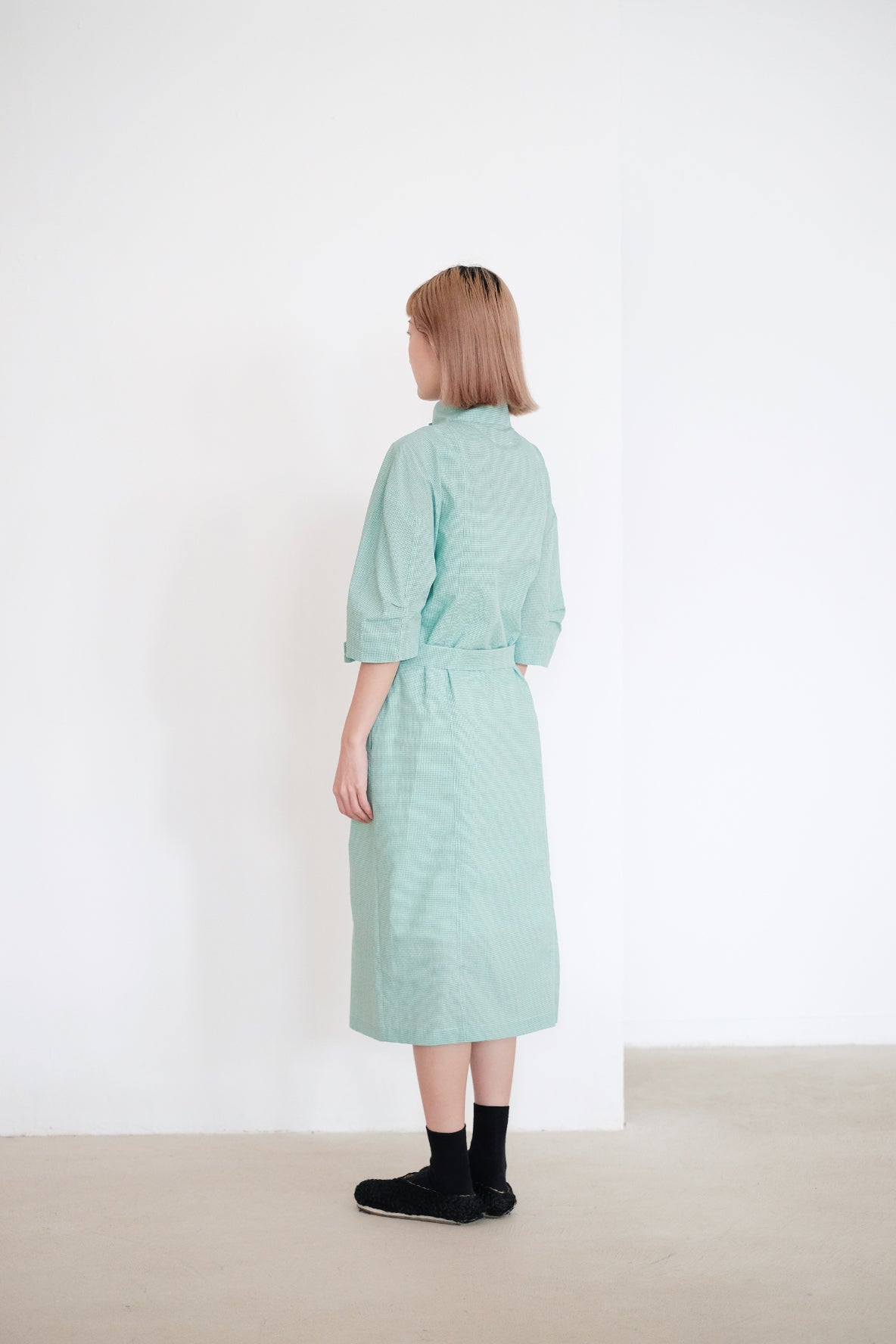 MATILDA DRESS (CHECKERED GREEN)