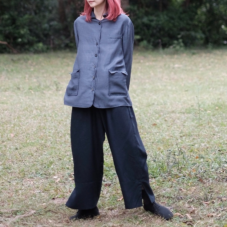 OI TROUSERS WITH DRAWSTRING (NAVY)