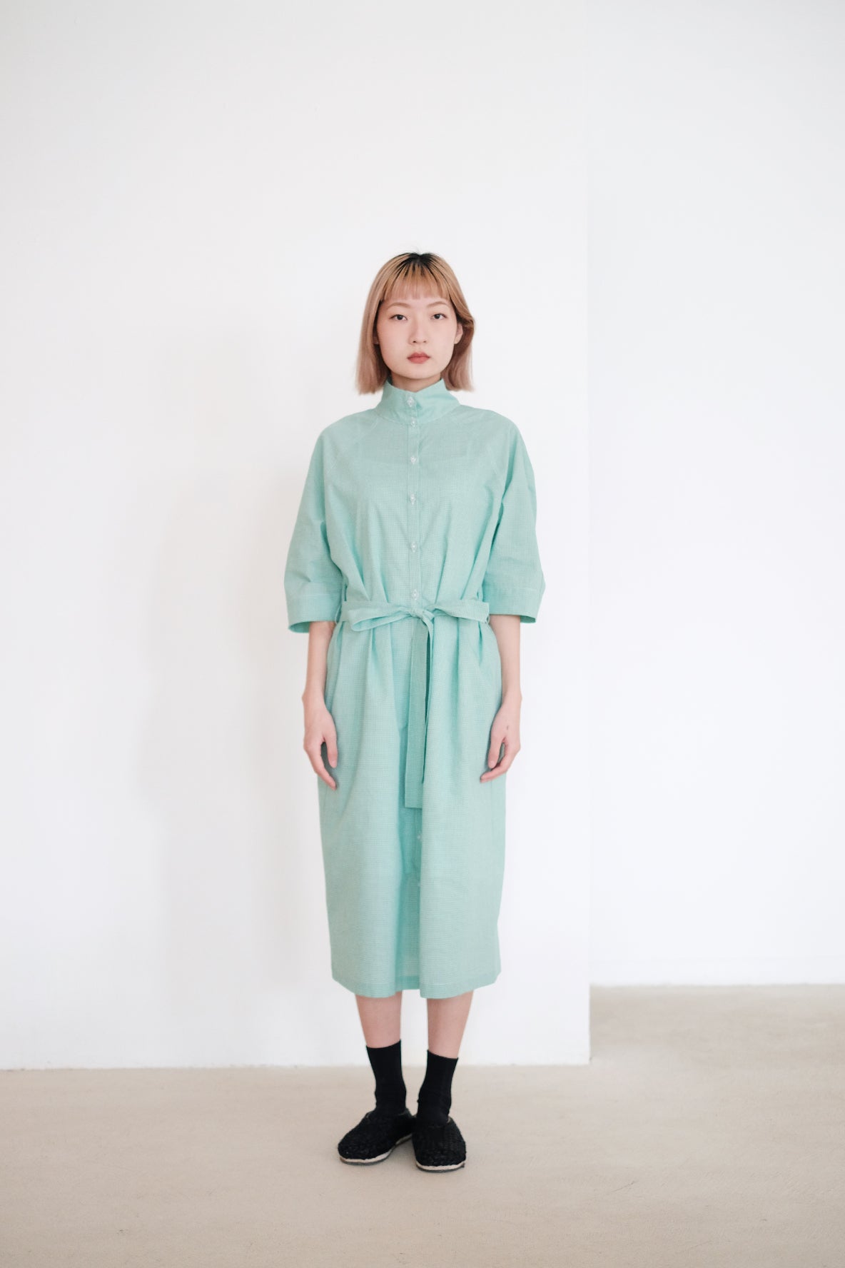 MATILDA DRESS (CHECKERED GREEN)