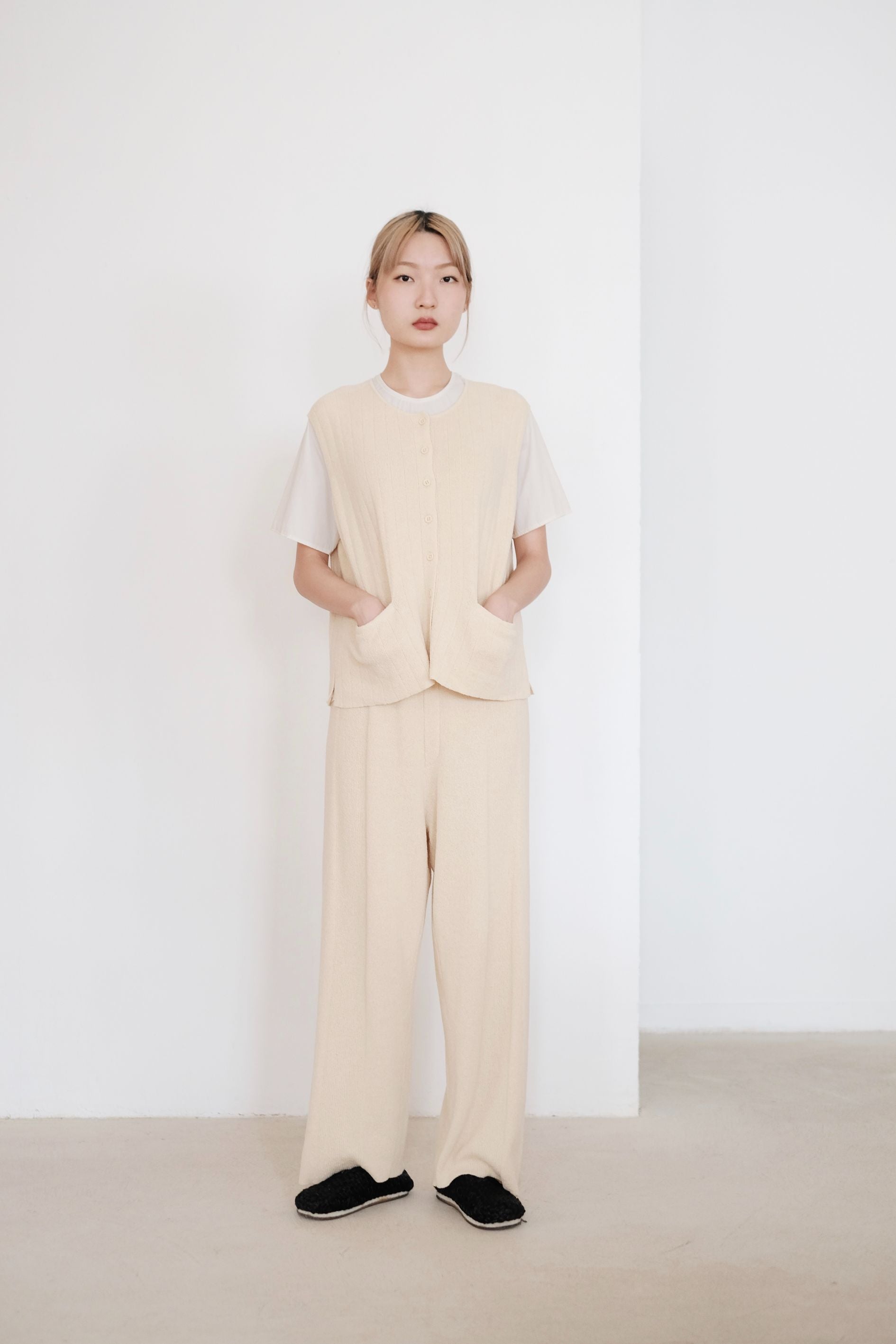 FLURINA KNIT PANTS (PALE YELLOW)