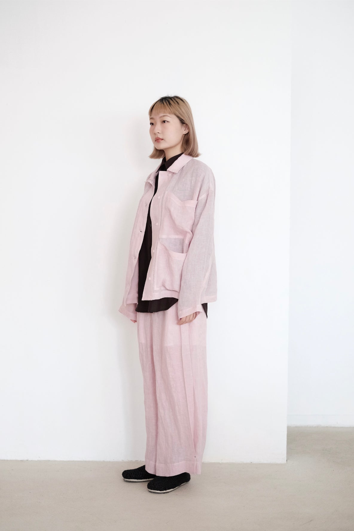 AVERY PANTS (PINK) | 淺粉色摺線長褲 (預售)