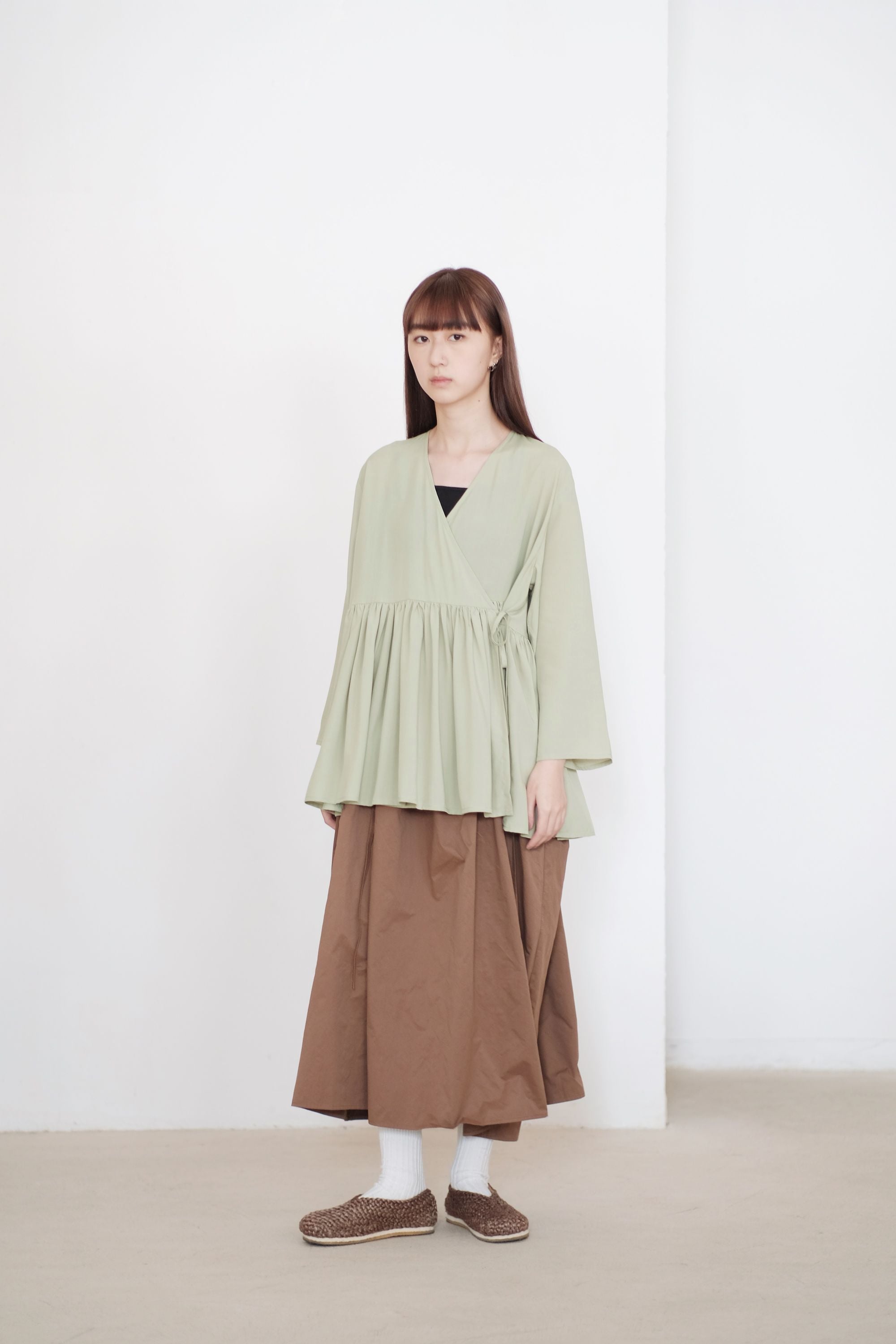 KĒKI LAYER BLOUSES WITH STRAPPING (PASTEL GREEN)