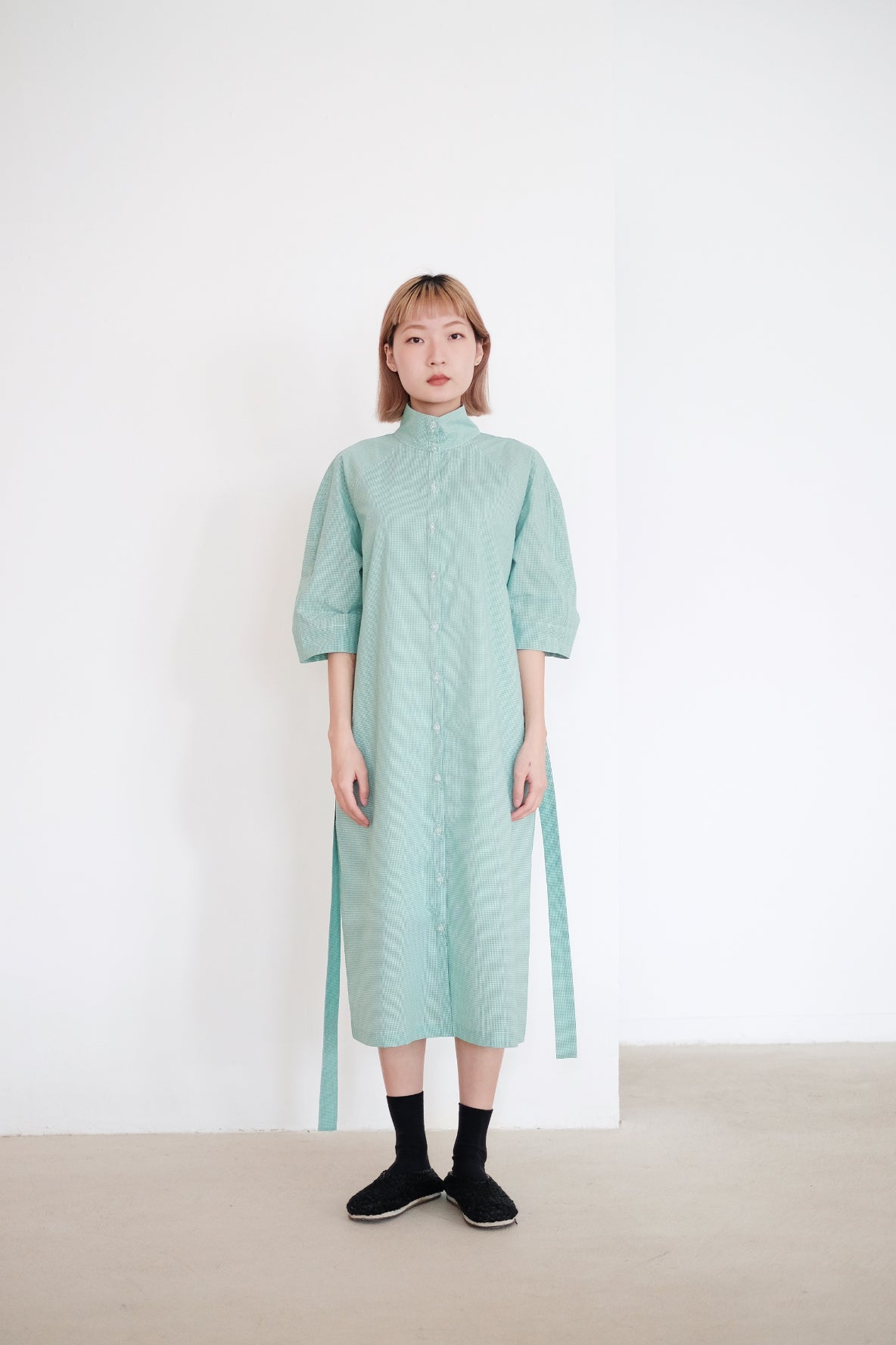 MATILDA DRESS (CHECKERED GREEN)