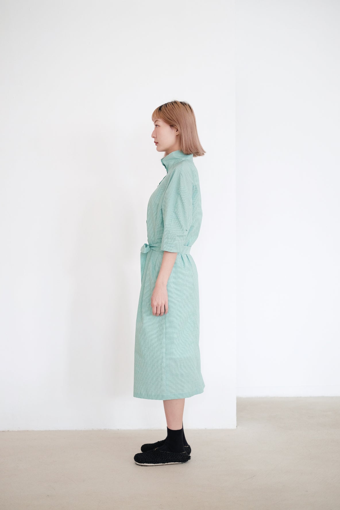 MATILDA DRESS (CHECKERED GREEN)