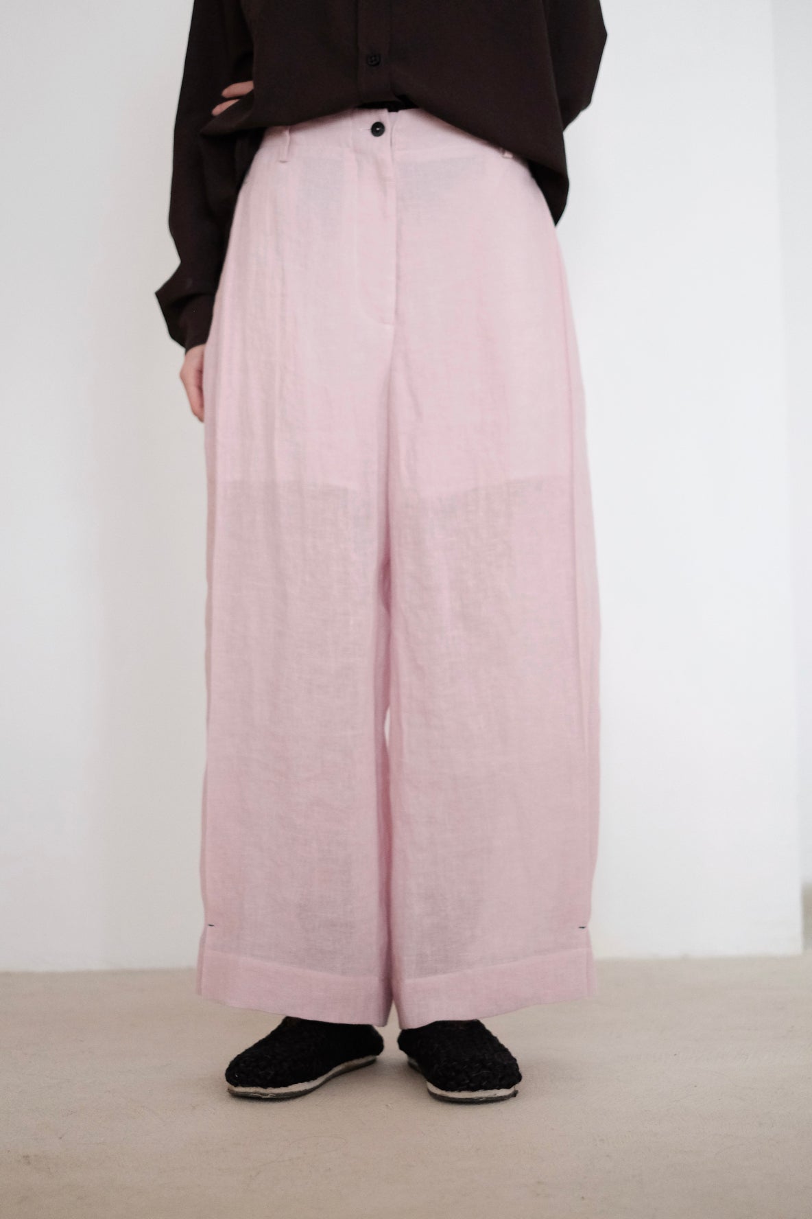 AVERY PANTS (PINK) | 淺粉色摺線長褲 (預售)