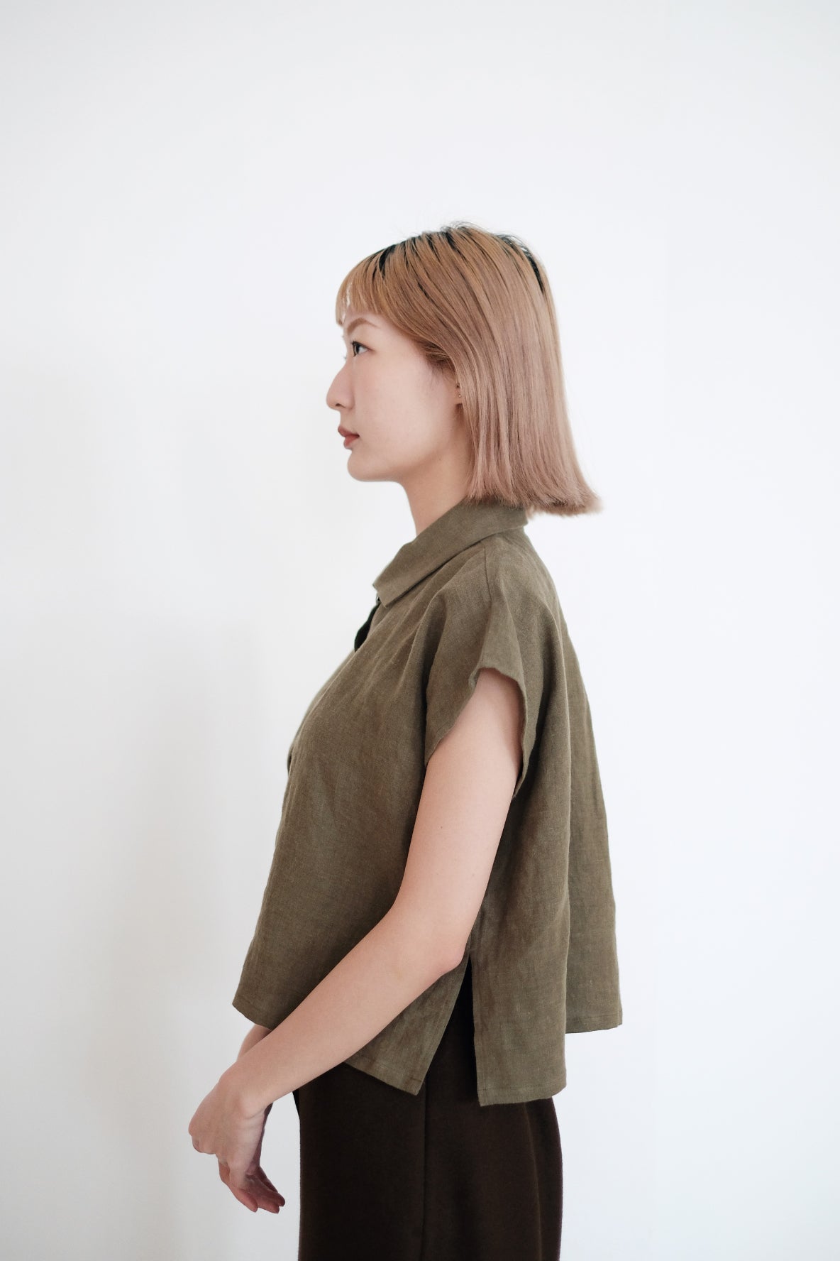 LYRA BOX BLOUSE (OLIVE)