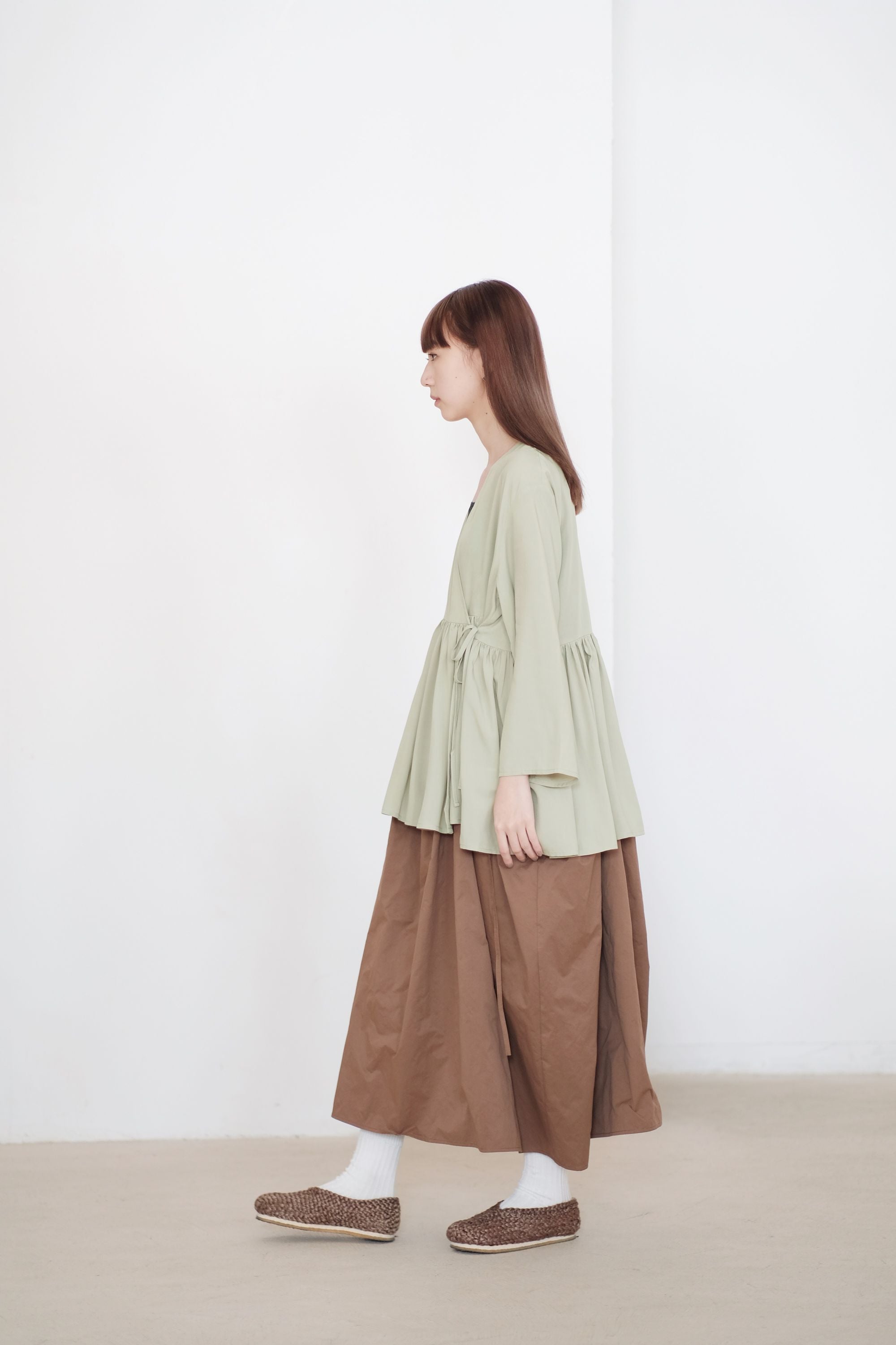 KĒKI LAYER BLOUSES WITH STRAPPING (PASTEL GREEN)