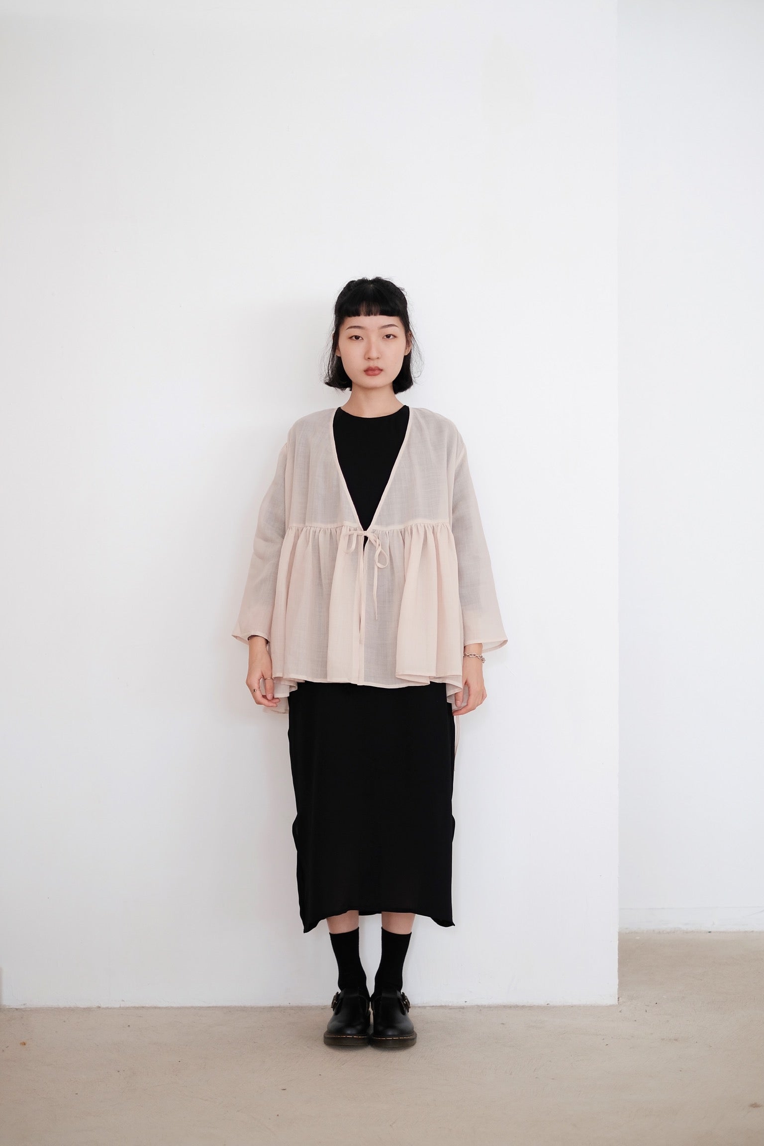 KĒKI LAYER BLOUSES WITH STRAPPING (PEARL)