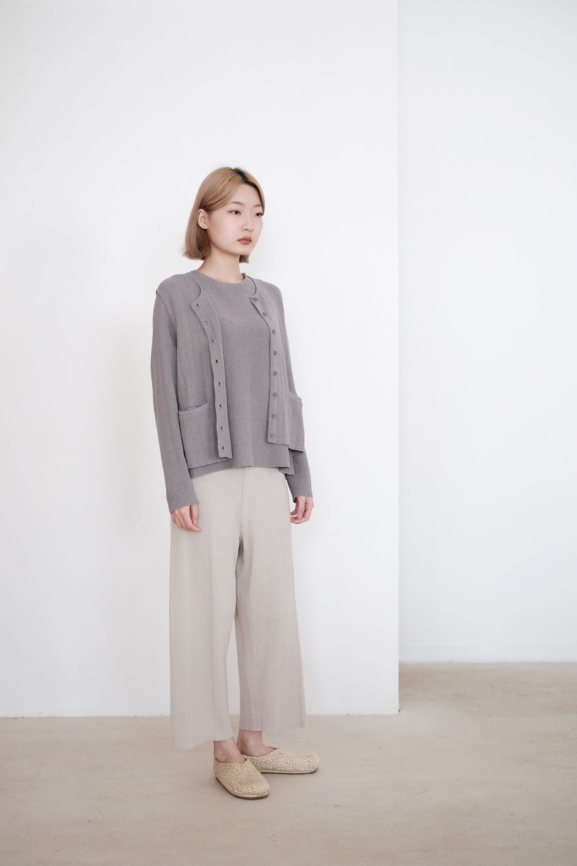 FLURINA KNIT PANTS (LIGHT GREY)