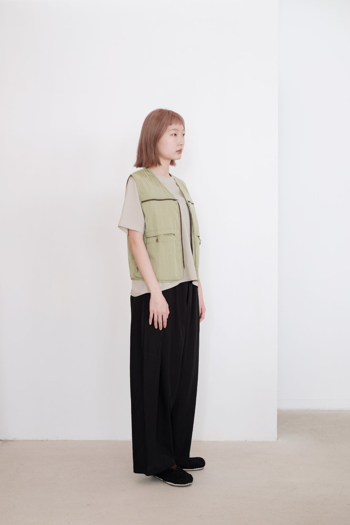 AMELIA BLOUSE (MATCHA) | 淡抹茶色短袖上衣