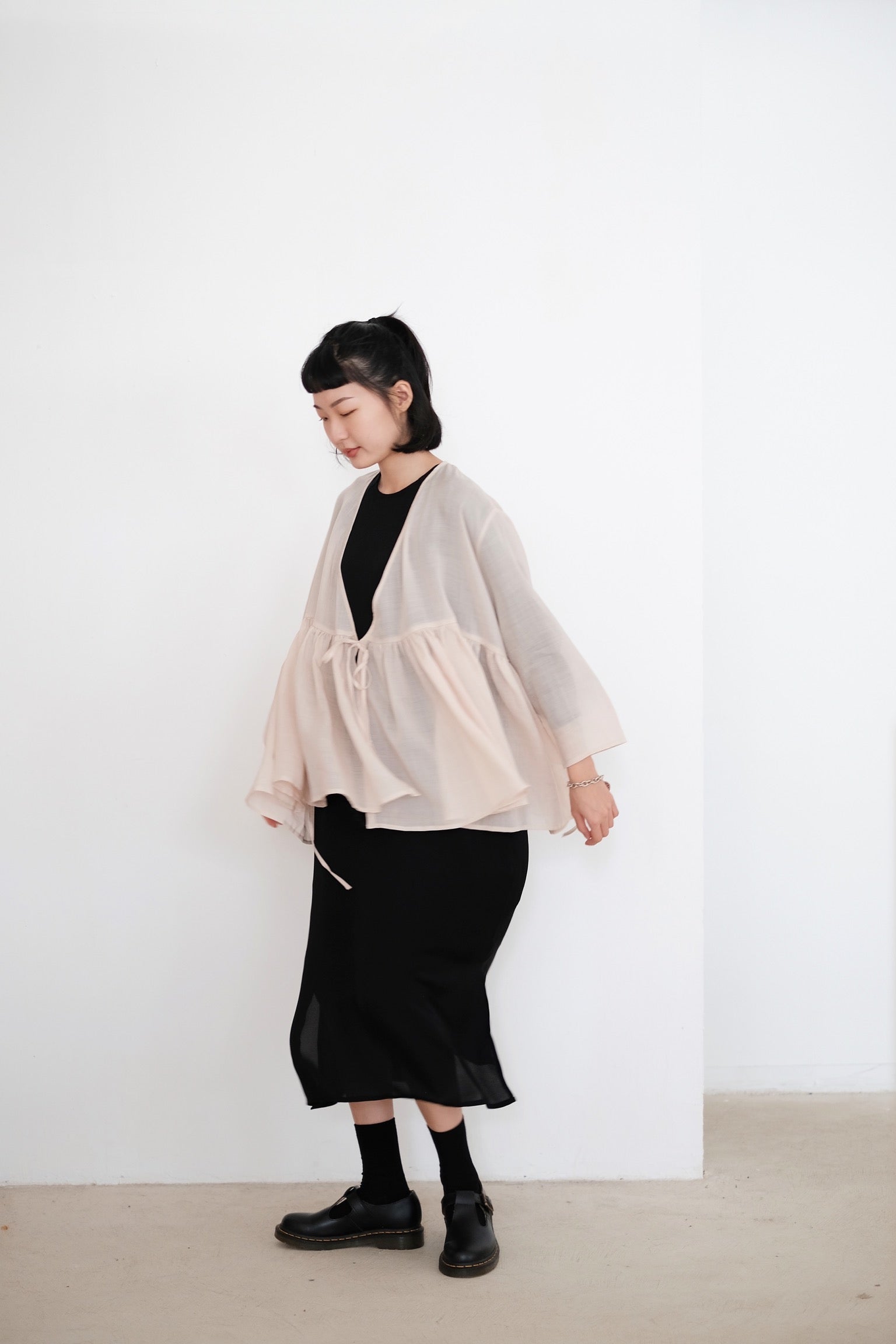 KĒKI LAYER BLOUSES WITH STRAPPING (PEARL)