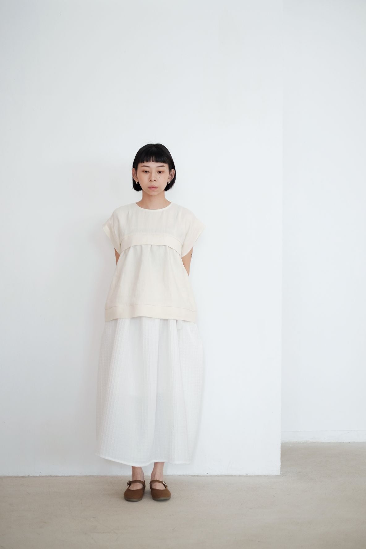 ALANA LINEN TOP (CREAM)