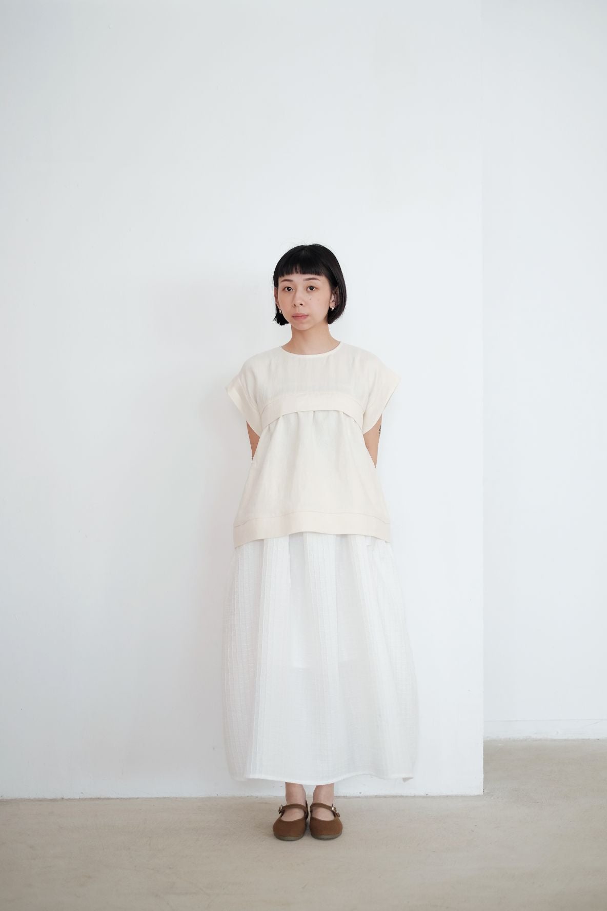 ALANA LINEN TOP (CREAM)