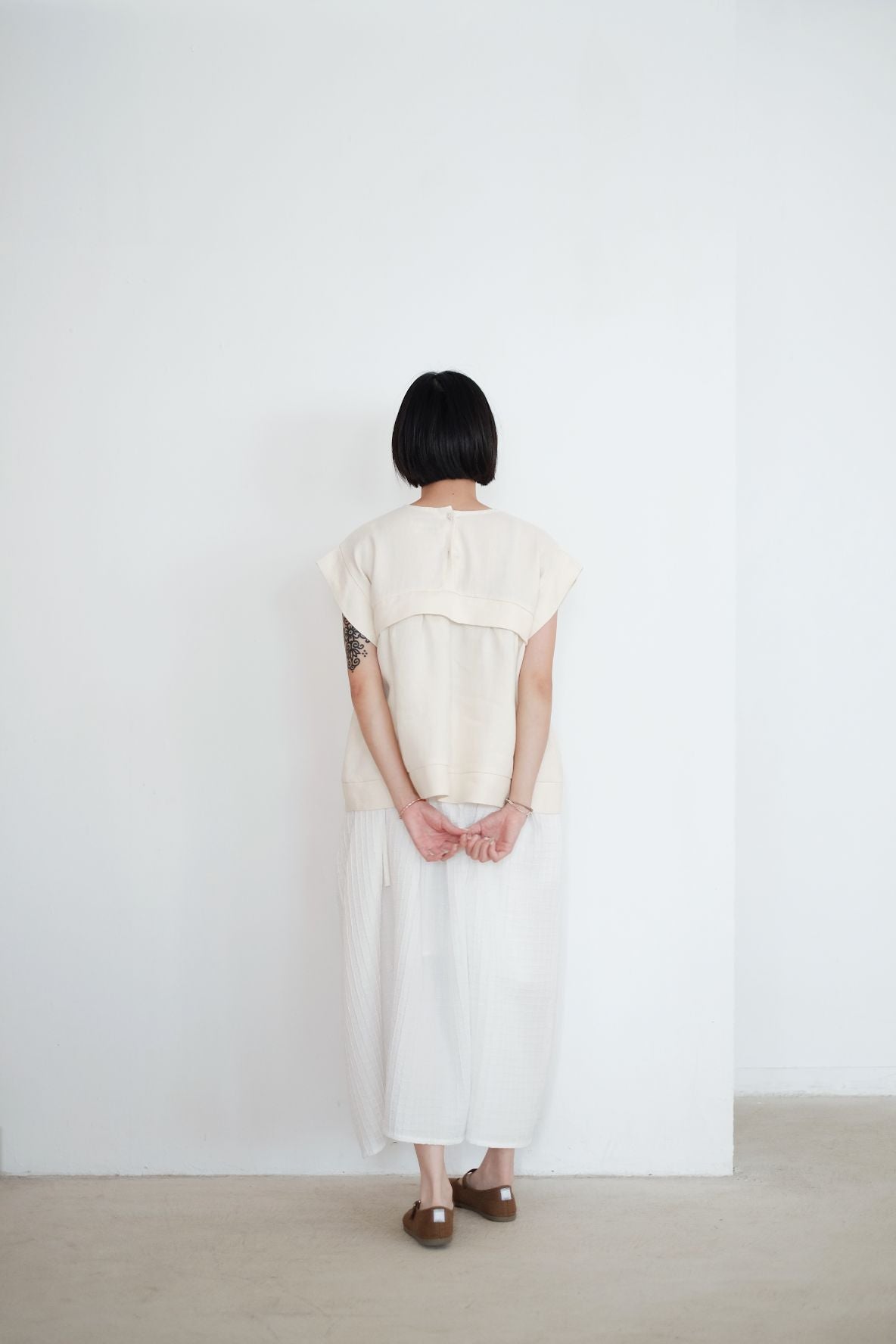 ALANA LINEN TOP (CREAM)