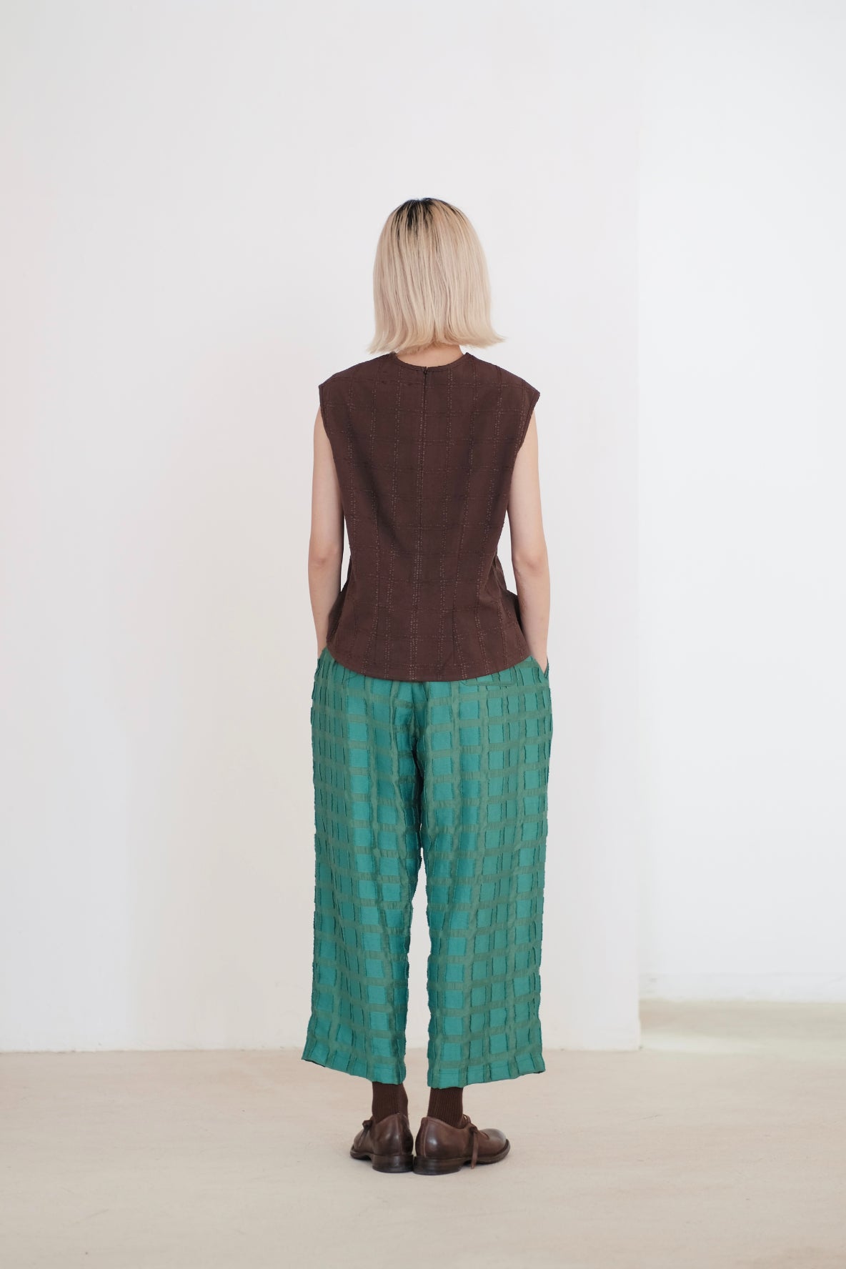 HARLEIGH TOP (BROWN WAFFLE)