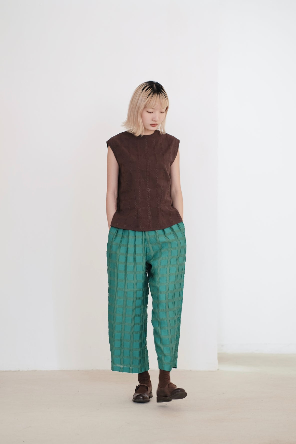 HARLEIGH TOP (BROWN WAFFLE)