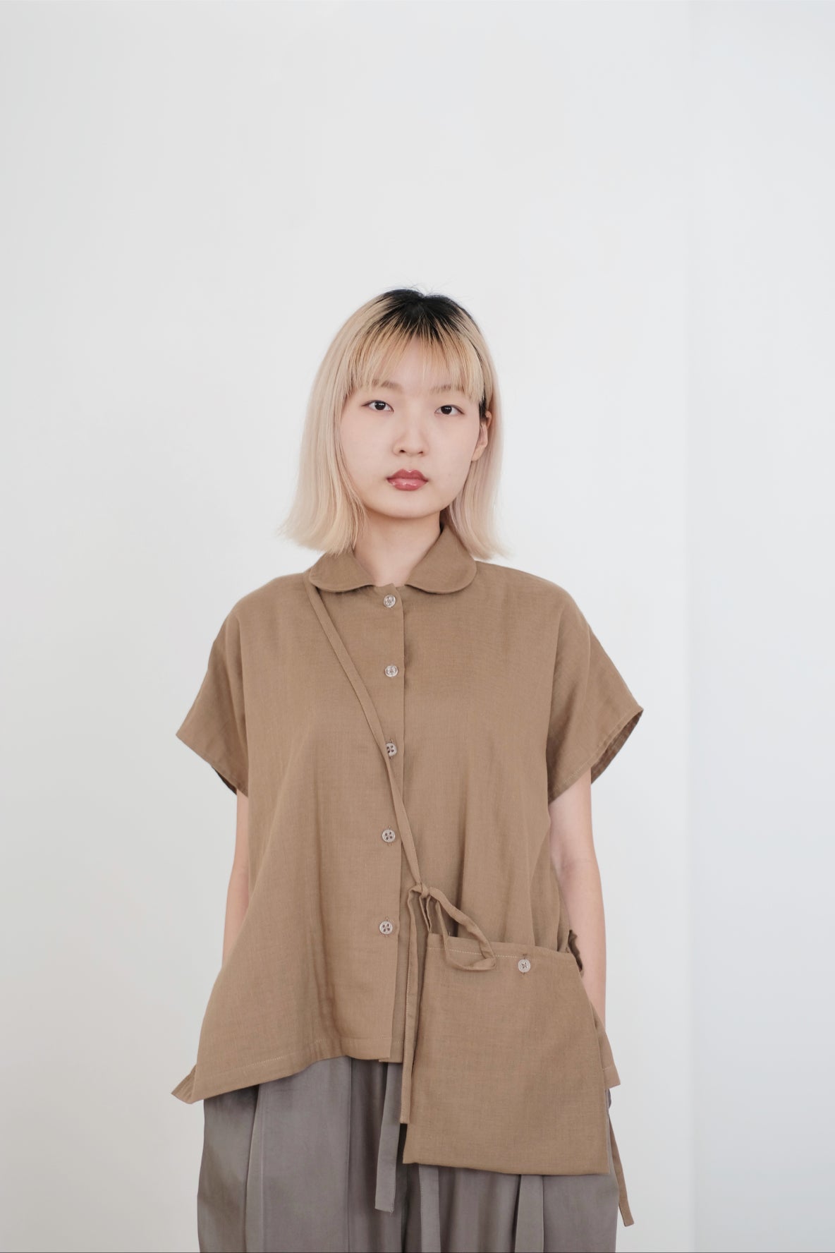 NYLA BOX BLOUSE(HONEY MUSTARD)