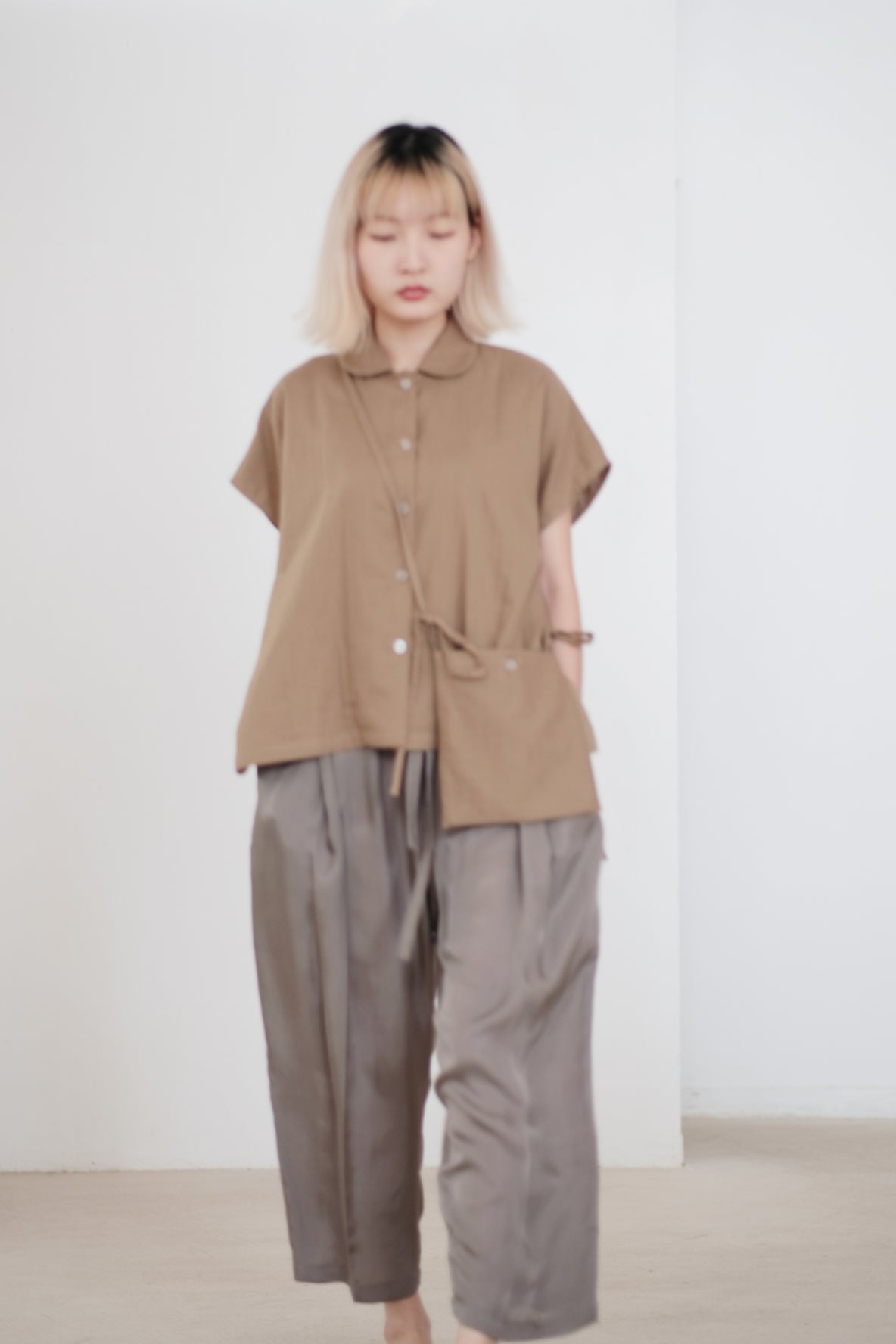 NYLA BOX BLOUSE(HONEY MUSTARD)