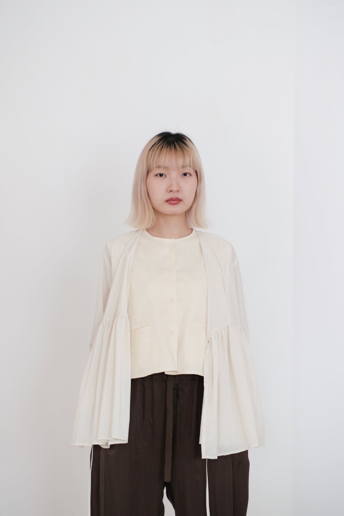 KĒKI LAYER BLOUSES WITH STRAPPING (PALE YELLOW)