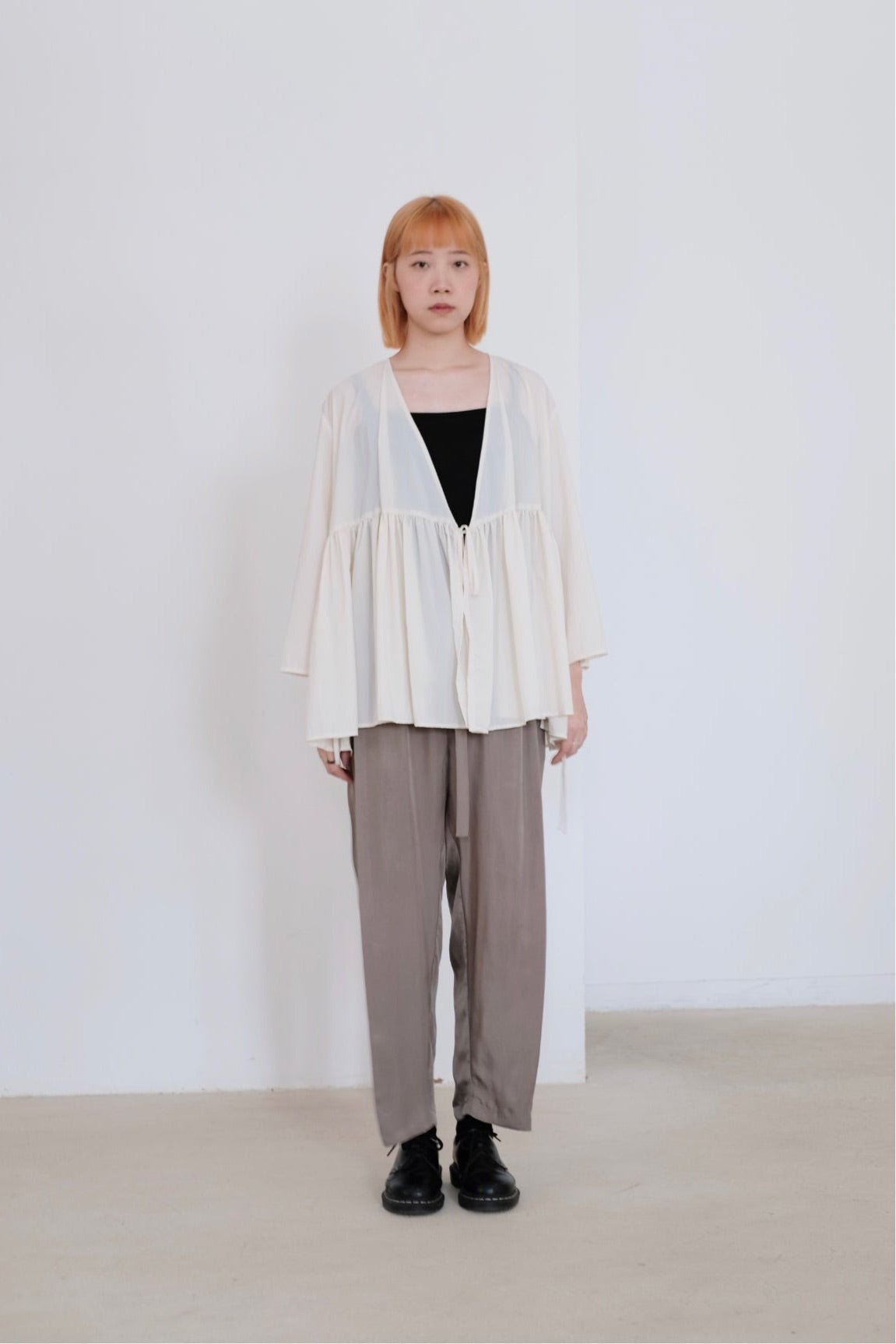 KĒKI LAYER BLOUSES WITH STRAPPING (PALE YELLOW)