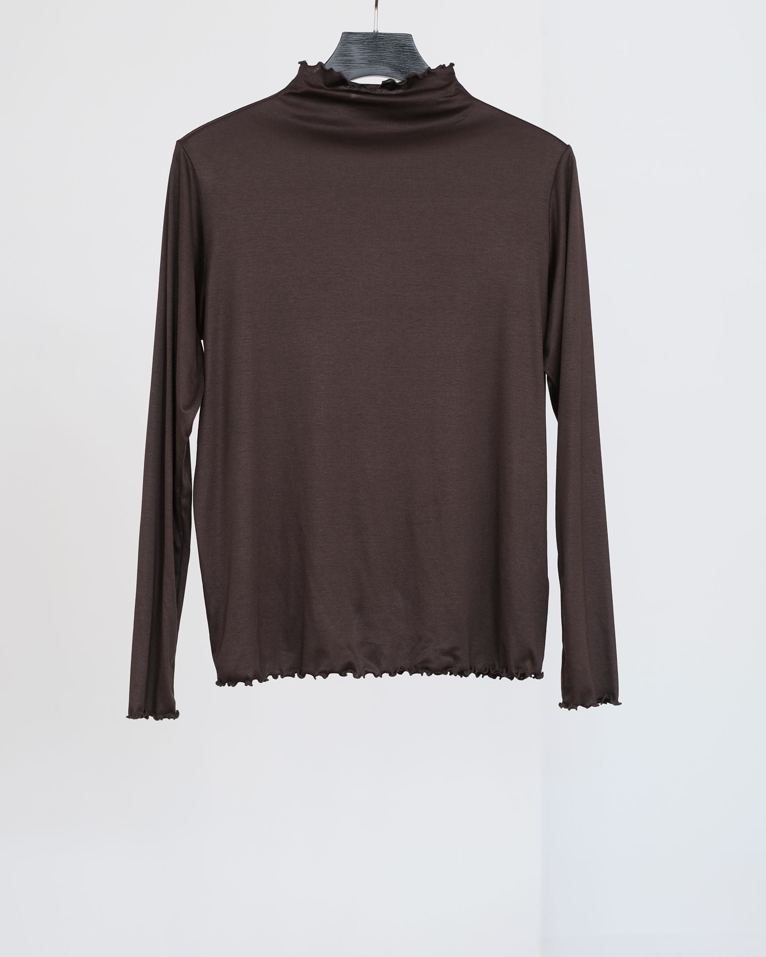 ERMIN STAND-UP COLLAR INNER TOP IN MODAL (BROWN)