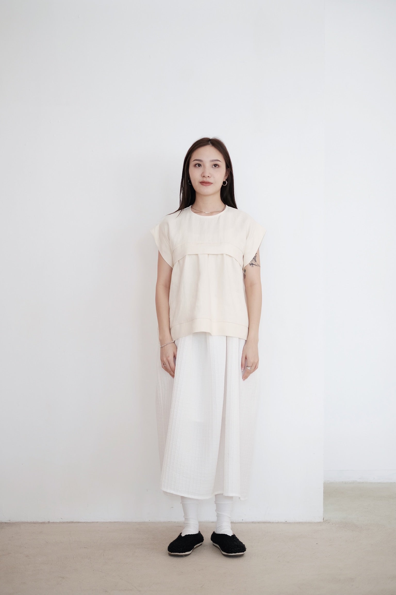 ALANA LINEN TOP (CREAM)