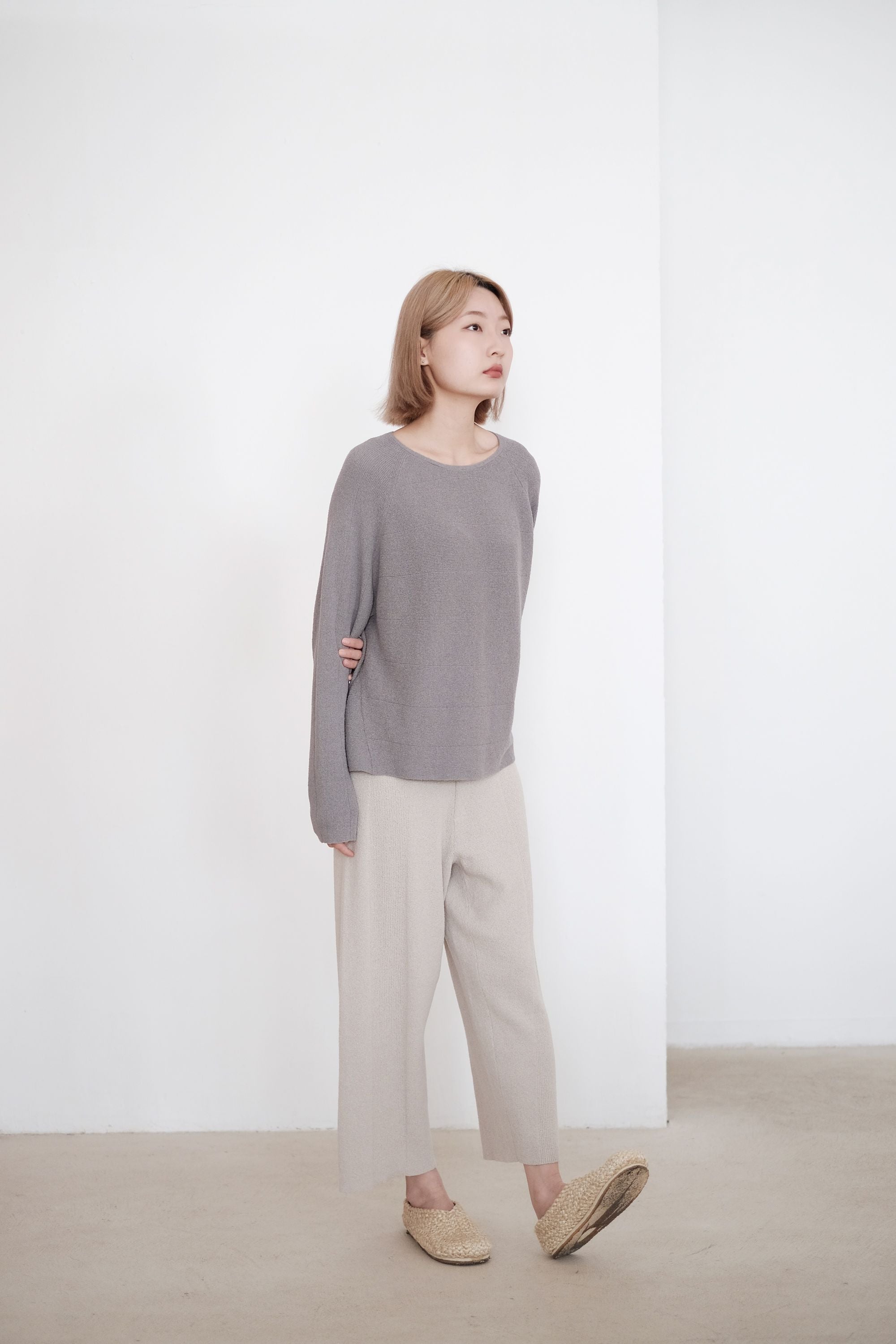 FLURINA KNIT PANTS (LIGHT GREY)