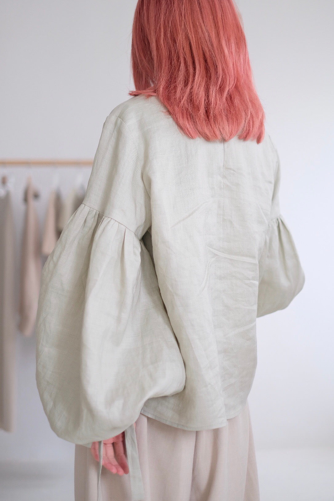 BUBBLE LINEN BLOUSE