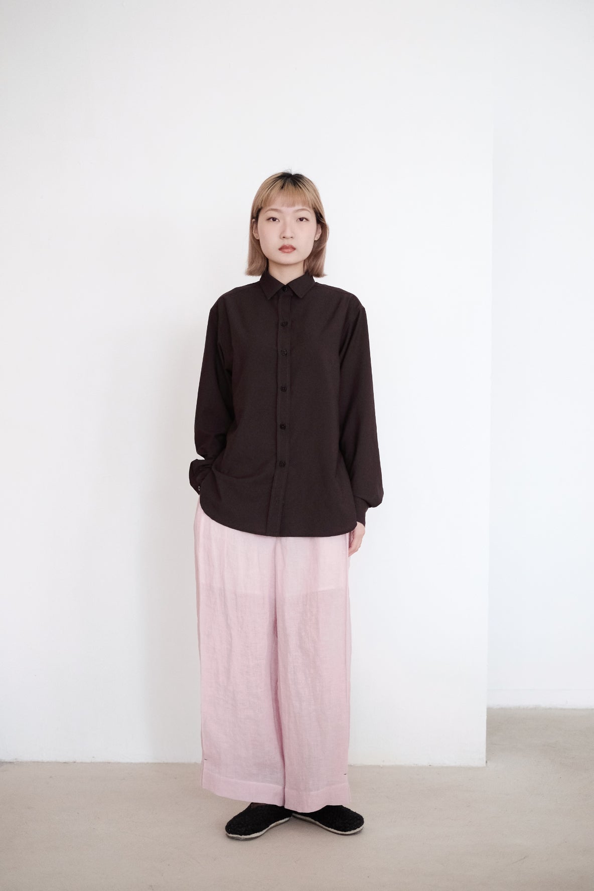 AVERY PANTS (PINK) | 淺粉色摺線長褲 (預售)