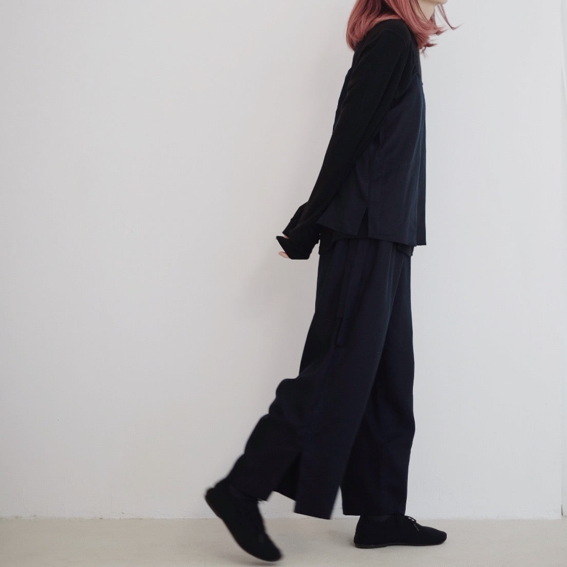 OI TROUSERS WITH DRAWSTRING (NAVY)