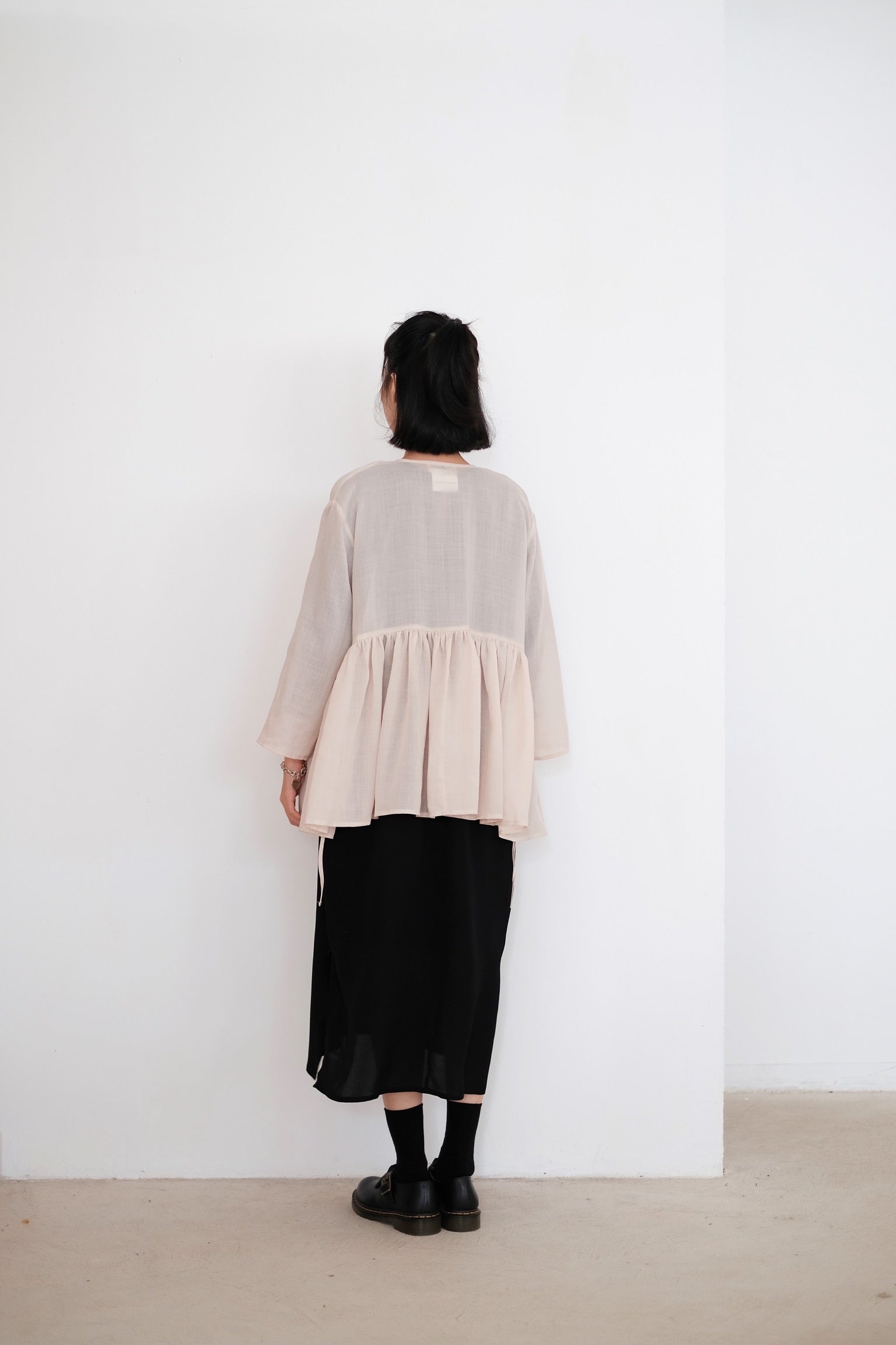 KĒKI LAYER BLOUSES WITH STRAPPING (PEARL)