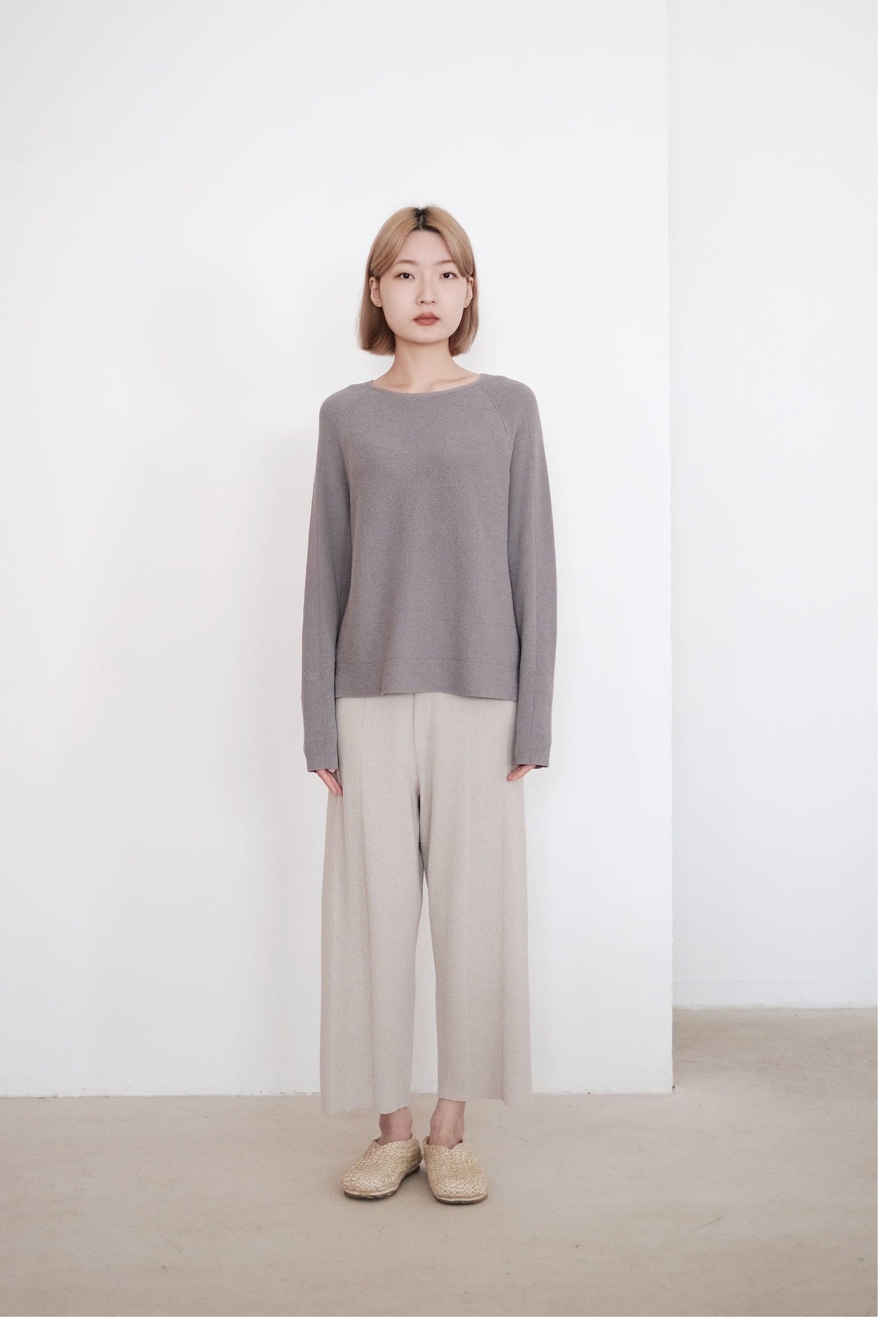 FLURINA KNIT PANTS (LIGHT GREY)