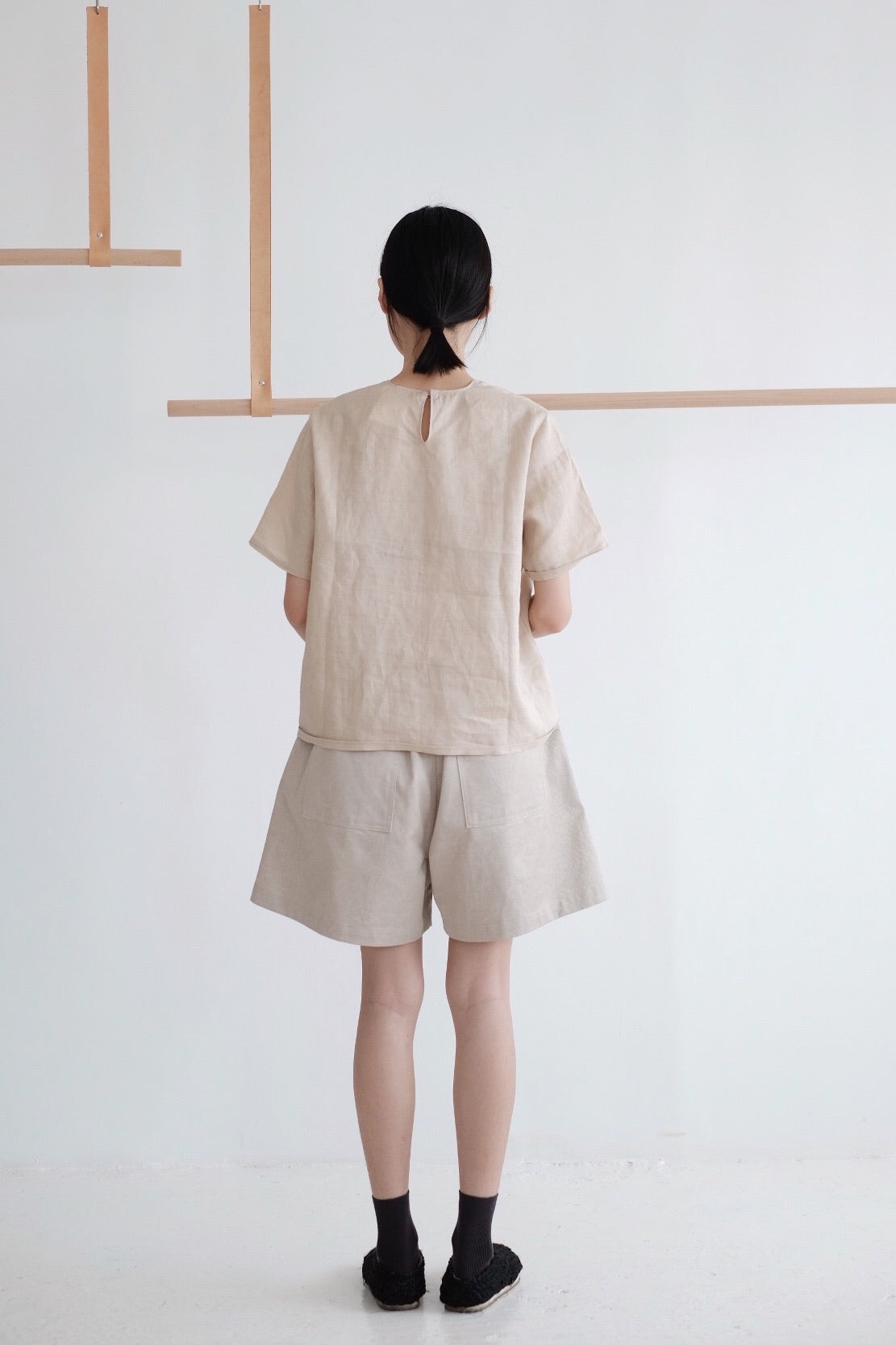 AMELIA LINEN BLOUSE (NUDE)