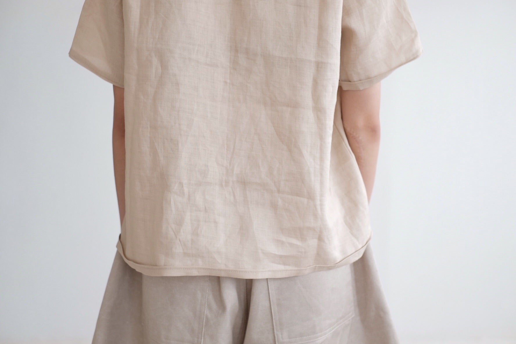 AMELIA LINEN BLOUSE (NUDE)